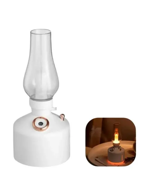 Vintage Dekoratif Gaz Lambası Görünümlü Aromaterapi Difüzör 1200 mAh USB Şarjlı