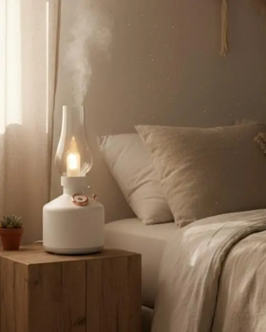 Vintage Dekoratif Gaz Lambası Görünümlü Aromaterapi Difüzör 1200 mAh USB Şarjlı