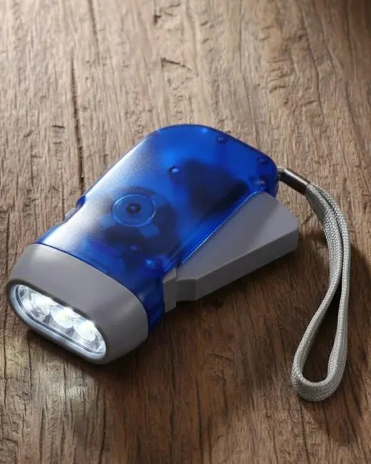 Kendiliğinden Şarjlı El Feneri Pilsiz Dinamolu 3 LED Taşınabilir