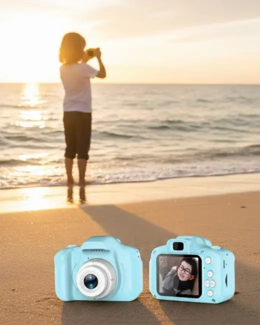 Mavi HD Taşınabilir Mini Dijital Kamera Video ve Fotoğraf Kayıt Özellikli