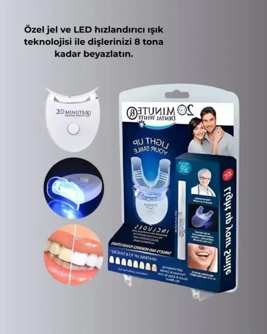 Beyazlatma Kalemli LED Diş Parlatma Seti