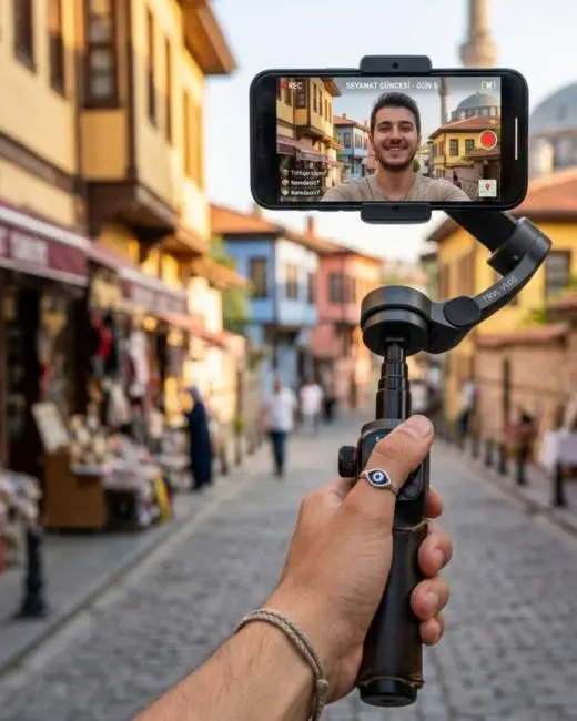 Telefon Gimbal Stabilizer Video Sabitleyici Vlog Çekim Aparatı