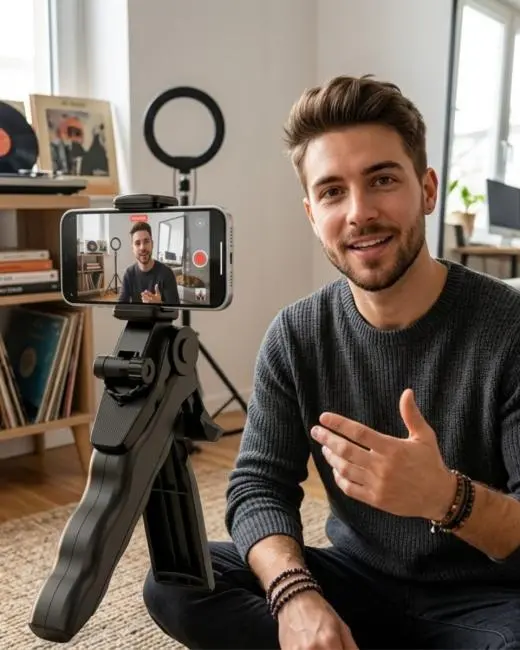 Katlanabilir Telefon Standı Mini Tripod Masaüstü Video Çekim Tutucu