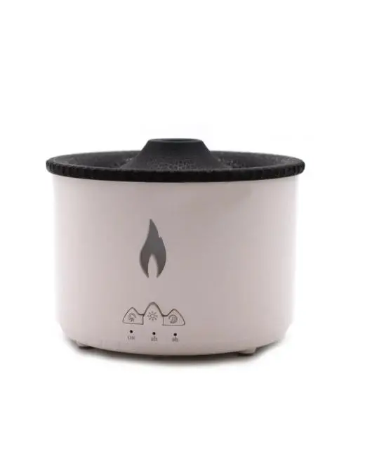 Aromaterapi Difüzörü Alev Efektli LED Işıklı Sessiz Hava Nemlendirici Otomatik Kapanma