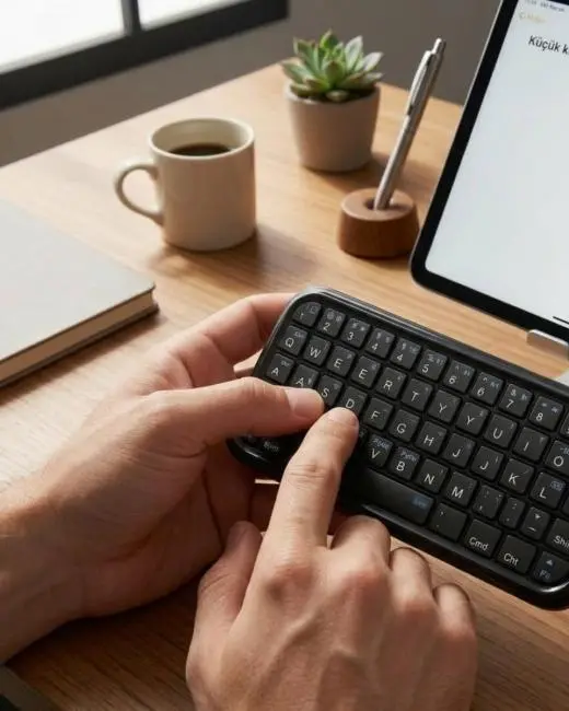 Taşınabilir Mini Bluetooth Klavye Şarjlı Kablosuz Klavye