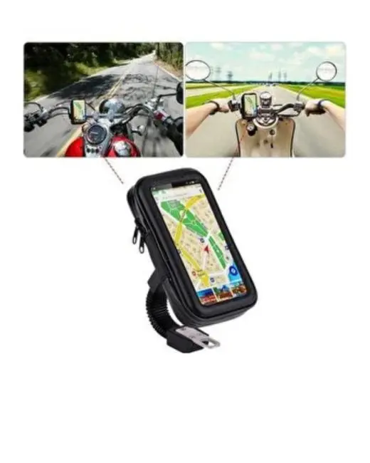 Su Geçirmez Motosiklet Bisiklet Telefon Tutucu 360 Derece Döner Gidon Telefon Standı