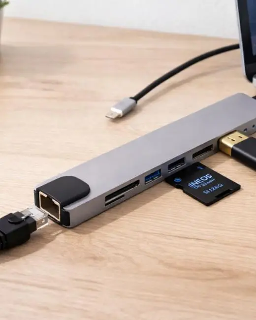 Çok Fonksiyonlu Type C Hub USB HDMI Ethernet Kart Okuyucu