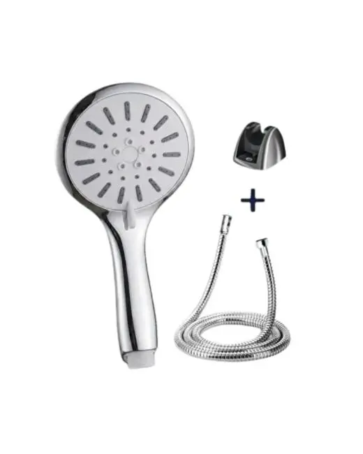 Spiral Hortumlu 4 Kademeli Krem El Duşu Başlığı Banyo Duş Seti