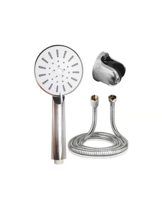 Spiral Hortumlu 4 Kademeli Krem El Duşu Başlığı Banyo Duş Seti