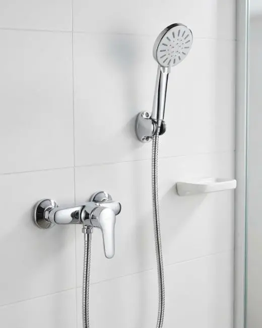 4 Fonksiyonlu Krem El Duşu Seti Spiral Hortum ve Duş Askısı