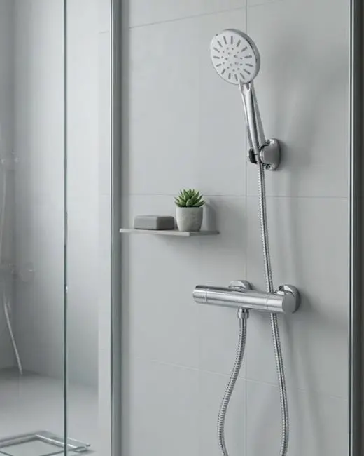 Çok Fonksiyonlu 4 Modlu El Duşu Başlığı Krem Duş Seti Spiral Hortumlu