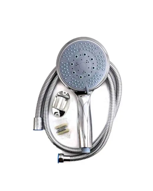 Spiral Hortumlu 4 Kademeli El Duşu Seti Duvar Askılı Banyo Duş Başlığı