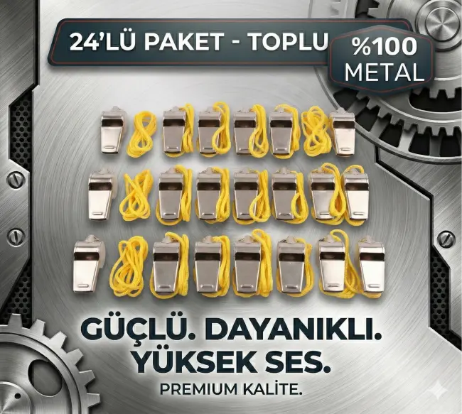 Metal Ipli Hakem Ve Deprem Düdüğü (24'lü)