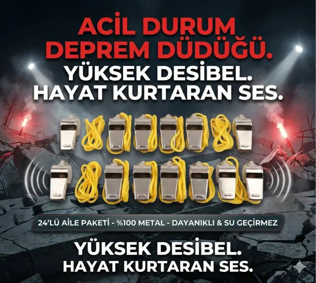Metal Ipli Hakem Ve Deprem Düdüğü (24'lü)