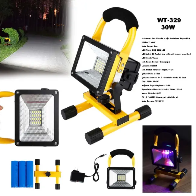Şarjlı Spot Lamba Projektör Wt-329