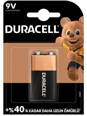 Duracell 9v Alkalin Pil
