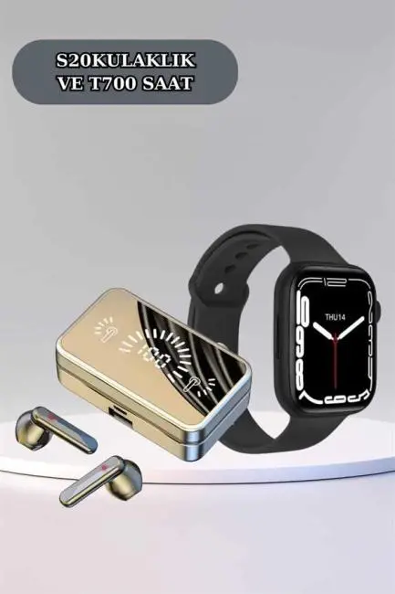 Powerbank Bluetooth Kulaklık Ve Yeni Model Akıllı Saat Seti ANC Özelliği Dokunamatik