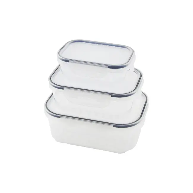 3pcs Sızdırmaz Saklama Kabı Seti Şeffaf Kap Buğulu Contalı Kapak 500 1000 1700ml