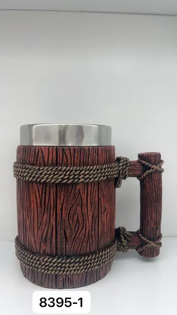 Büyük Boy Halatli Çelik Kupa Bardak Kod 8395