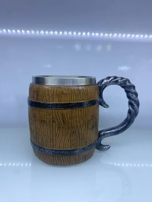 Ahşap Fıçı Çelik Kupa Kod 1152b