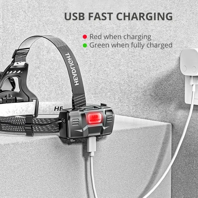 Peakstar Ps-8002 Sensörlü Zoomlu Profesyonel Şarjlı Kafa Lambası