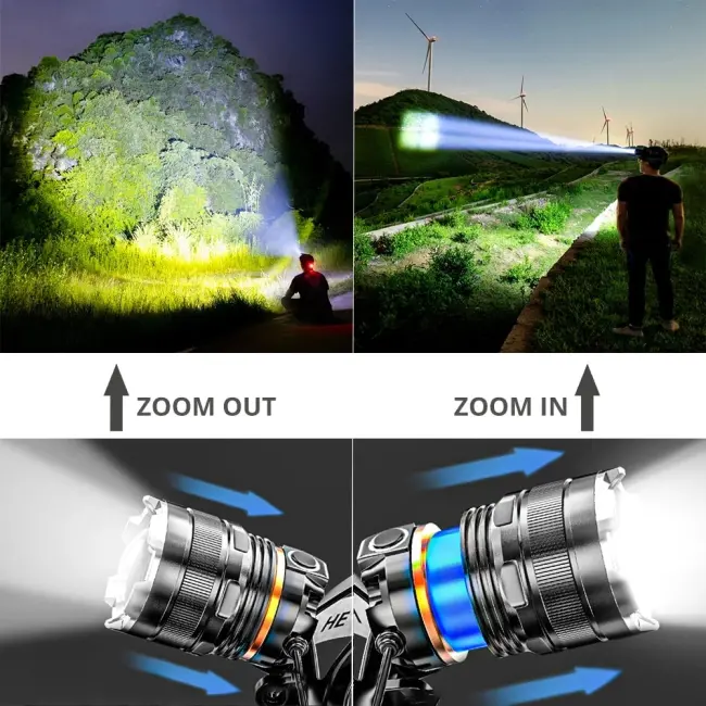 Peakstar Ps-8002 Sensörlü Zoomlu Profesyonel Şarjlı Kafa Lambası