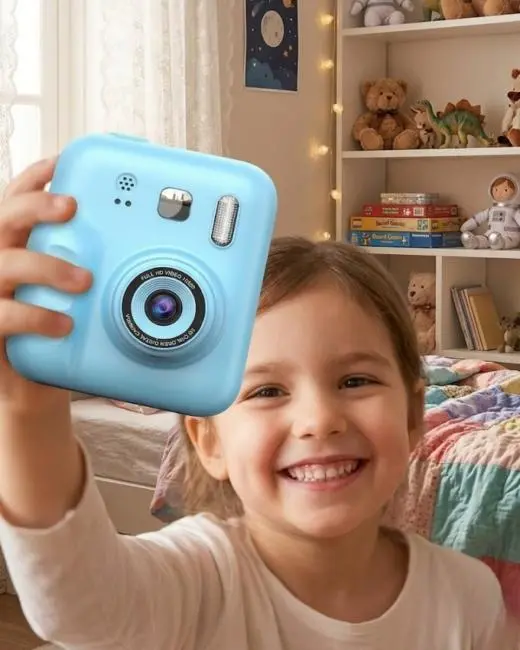 Eğlenceli Çocuk Kamerası Anında Baskı ve Renkli Kalem Setli