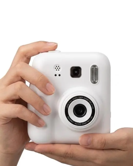 Eğlenceli Baskılı Çocuk Fotoğraf Makinesi Video Çekim 4 Rulo Kağıt 5 Kalem Set