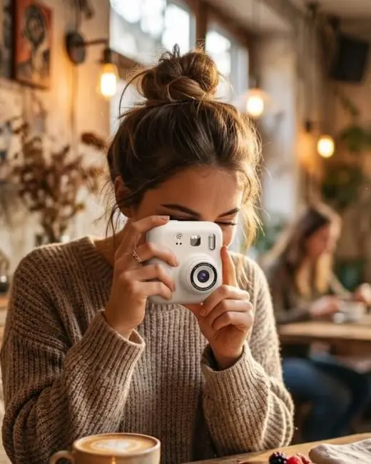 Mini Dijital Çocuk Kamerası Anında Baskı 5 Kalem 4 Kağıt Rulo Hediyeli