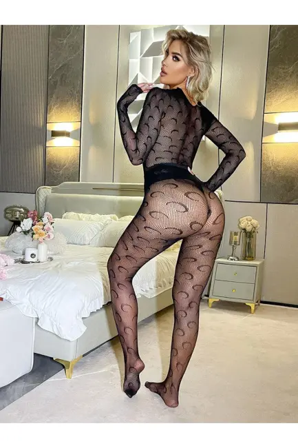 Kadın Seksi Özel Bölgesi Açık Fileli Fantezi Büük Bedenlere Uygun Utlra Esnek Vücut Çorabı..