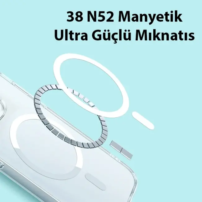 Baseus Crystal iPhone 14 Plus 6.7 Magsafe Silikon Kılıf + Tempered Ekran Koruyucu Set-(5775)