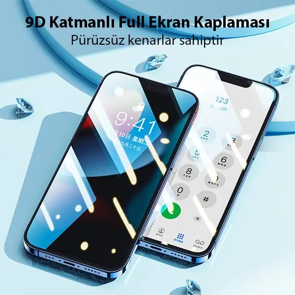 Ally iPhone 14 6.1 Full Glue-Tempered Cam Ekran Koruyucu-(5775)