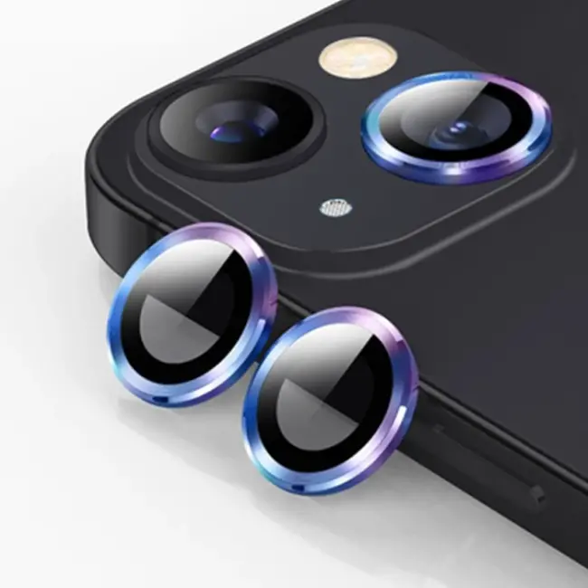 ALLY iPhone 14-14 Plus 3D Metal Çerçeveli Kamera Lens Koruyucu-(5775)